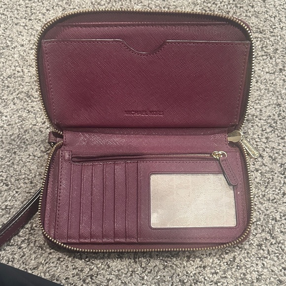 Michael Kors Burgundy Wristlet with Gold Accents - Picture 4 of 8